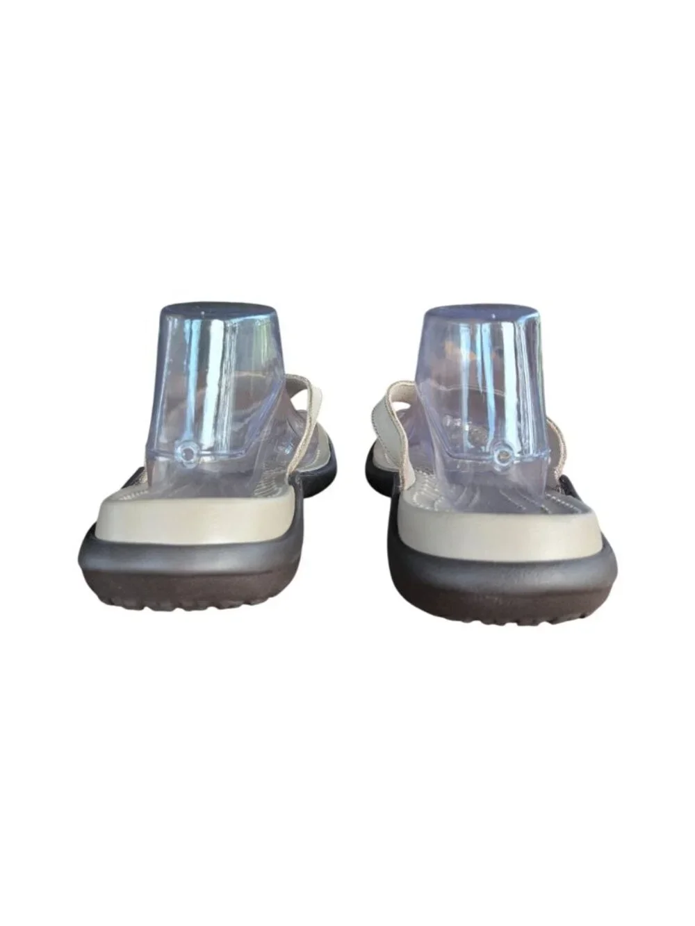 Crocs Women's Capri V Flip Beige Brown Leather Flip Flop Sandals Size 10